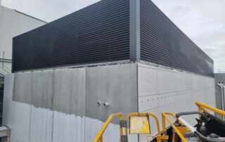 Rooftop construction site with HVAC platform